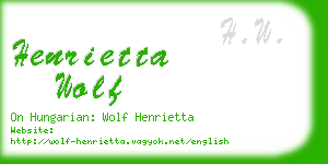 henrietta wolf business card